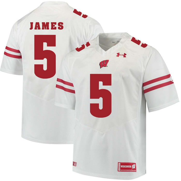 Wisconsin Badgers #5 Chris James White College Football Jersey DingZhi